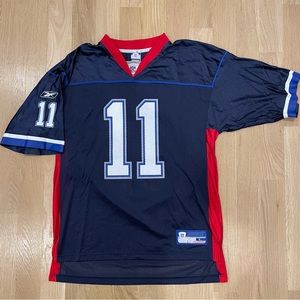 Drew Bledsoe Buffalo Bills home navy Reebok jersey size large
